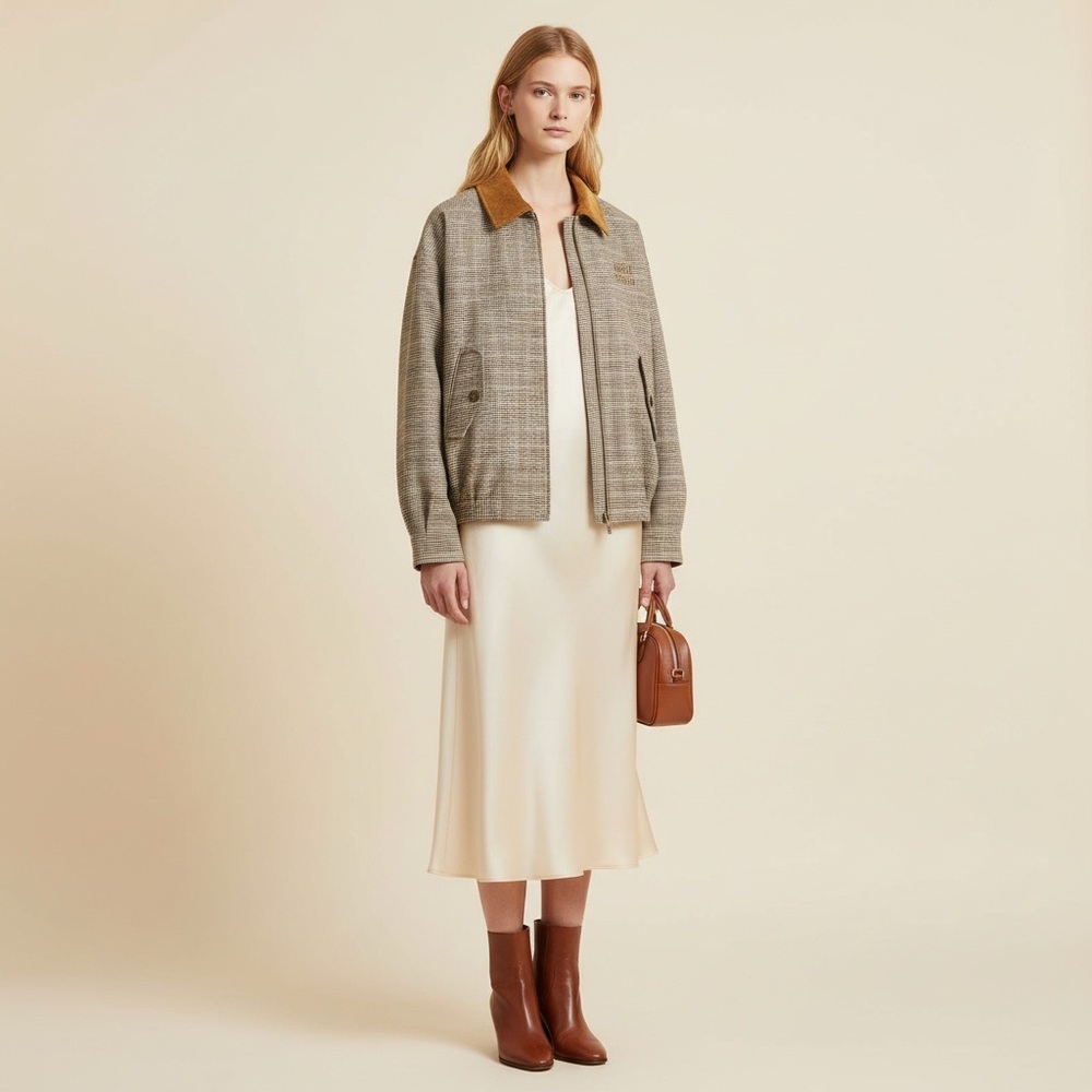 Miu Miu Checked double weave blouson jacket It36 - Picture 4 of 10